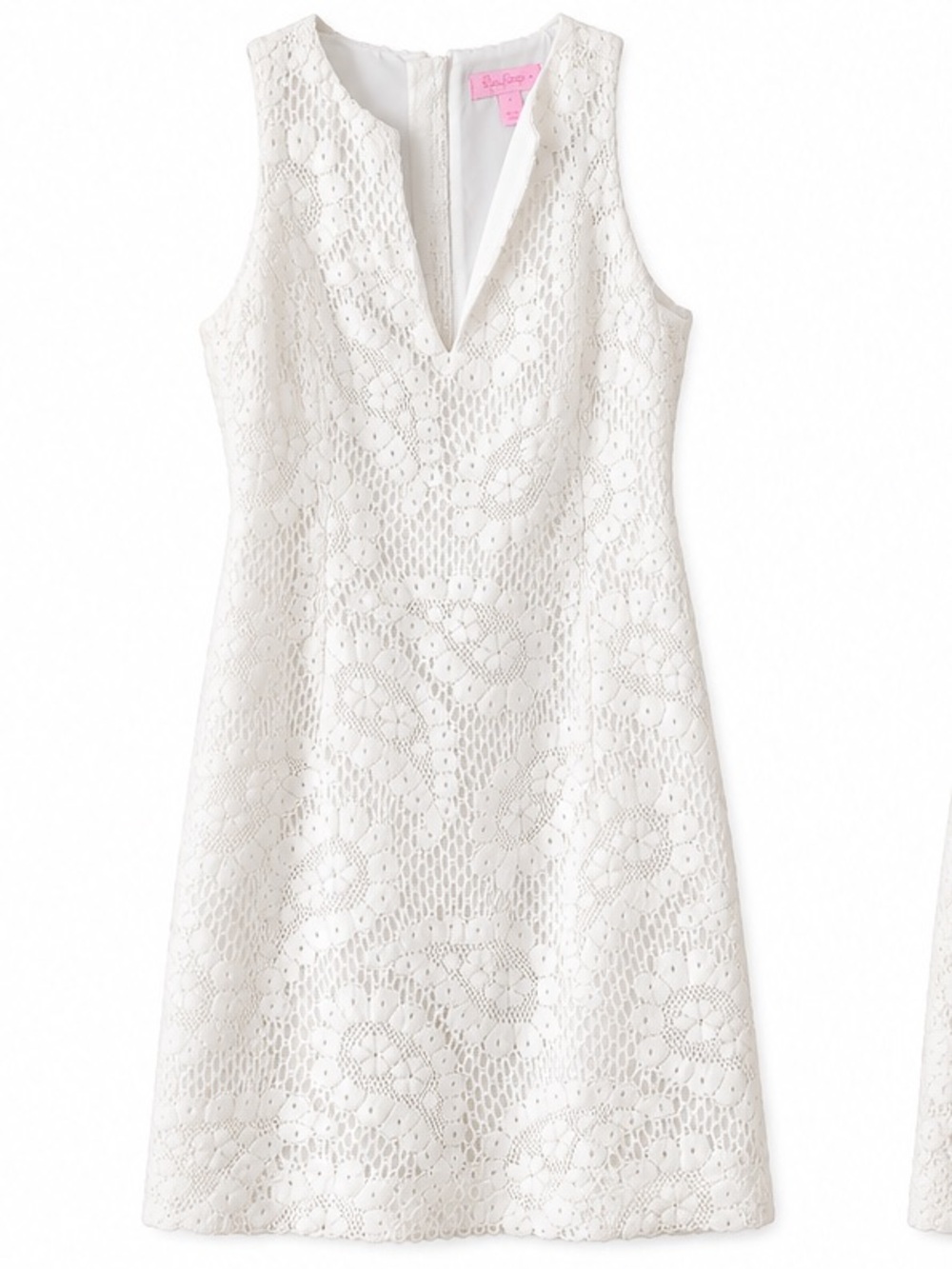 Lilly Pulitzer Sleeveless White Lace V-Neck Mini Dress